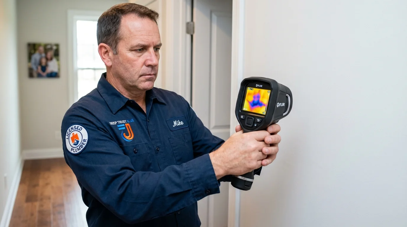 Thermal imaging leak detection by Johns Plumbing LLC in Fisher